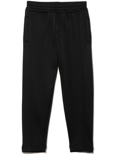 Balmain Kids' Logo-print Cotton Trousers In Black