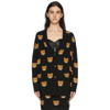 Moschino Black All Over Teddy Bear Cardigan In A2555 Black