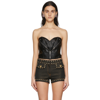 MOSCHINO BLACK FAUX-LEATHER CORSET