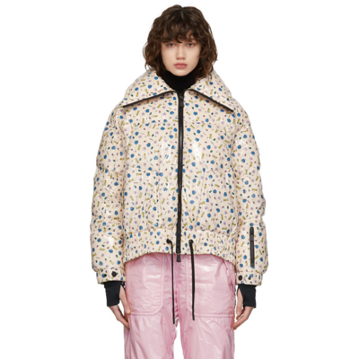 Moncler Genius Womens Pastel Pink X 3 Moncler Grenoble Chambairy Printed Shell-down Jacket M In Neutrals