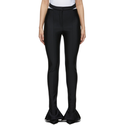 Mugler Split-cuff Skinny High-rise Stretch-woven Trousers In Black