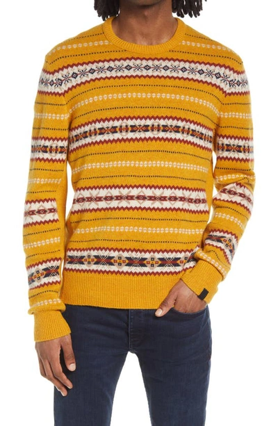 Rag & Bone Wesley Fair Isle Wool Crewneck Sweater In Yellow Multi