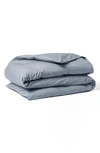 Coyuchi Crinkled Organic Cotton Percale Duvet Cover In Steel Blue