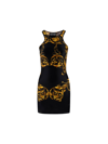 Versace Jeans Couture Regalia Baroque Print Mini Dress In Black