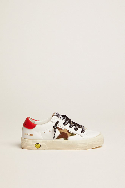 Golden Goose Kids' Camouflage Sneakers In Bianco-camouflage