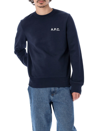 Apc Logo-print Crew Neck Sweatshirt In Dark Navy
