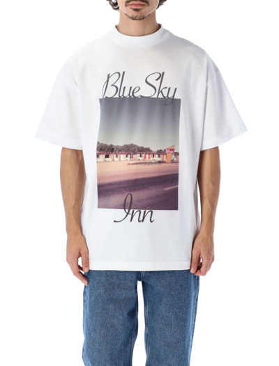 Blue Sky Inn Brand-print Graphic-print Cotton T-shirt In White