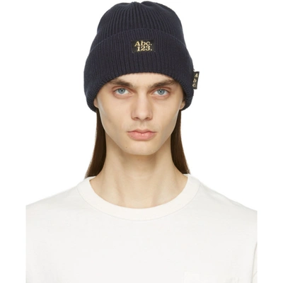 Advisory Board Crystals Navy 'abc 123' Beanie In Anthracite