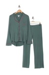 Nordstrom Rack Tranquility Long Sleeve Shirt & Pants 2-piece Pajama Set In Green Pine