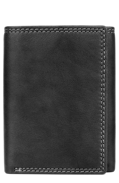 Buxton Three-fold Wallet In Black