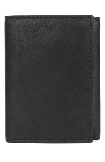 Buxton Three-fold Leather Wallet In Black
