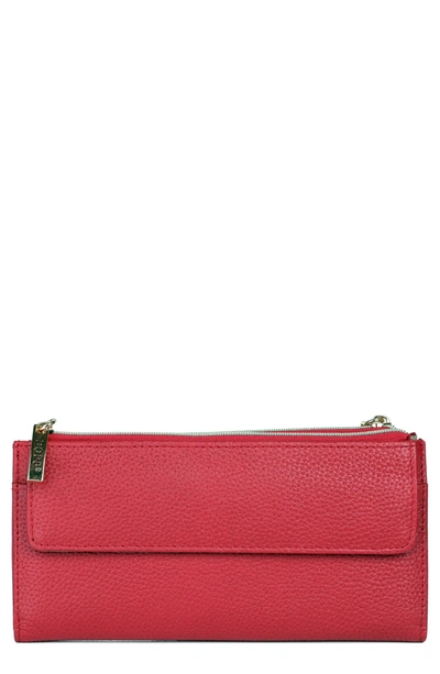 Buxton ® Logo Zipper Pulls Cosmopolitan Wallet In Red
