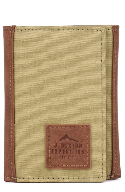 Buxton Rfid Three Fold Wallet In Tan