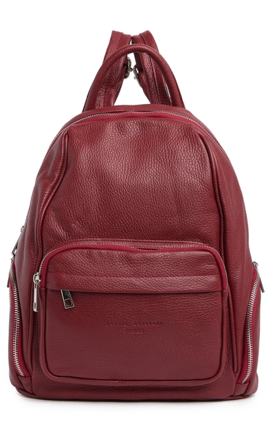 Maison Heritage Leather Backpack In Burgundy