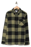 Abound Plaid Shirt Jacket In Olive Acorn- Blk Buffalo Pld