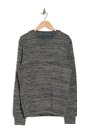 Perry Ellis Textured Space Dye Crew Neck Sweater In Charcoal Heather