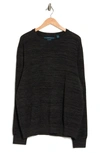 Perry Ellis Textured Space Dye Crew Neck Sweater In Black