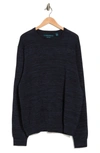 Perry Ellis Textured Space Dye Crew Neck Sweater In Dark Sapphire