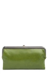 Hobo 'lauren' Leather Double Frame Clutch In English Ivy