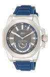Jbw Delmare Diamond Accent Silicone Strap Watch, 51mm In Silver