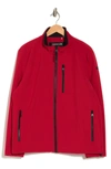 Calvin Klein Faux Shearling Lined Soft Shell Jacket In True Red