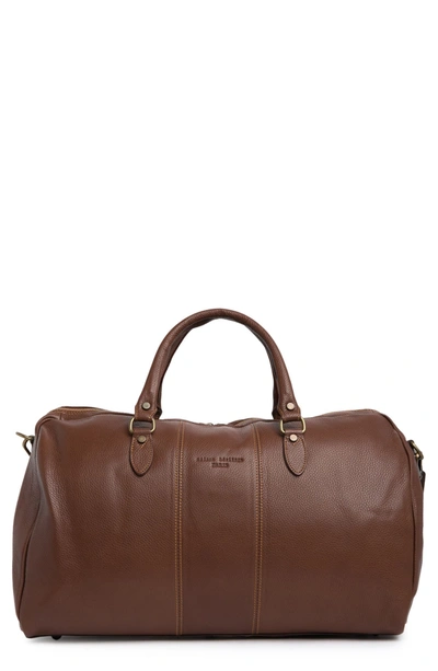Maison Heritage Leather Weekend Duffle In Brown