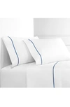 Melange Percale Stripe Marrow 2-piece Duvet Set In Navy