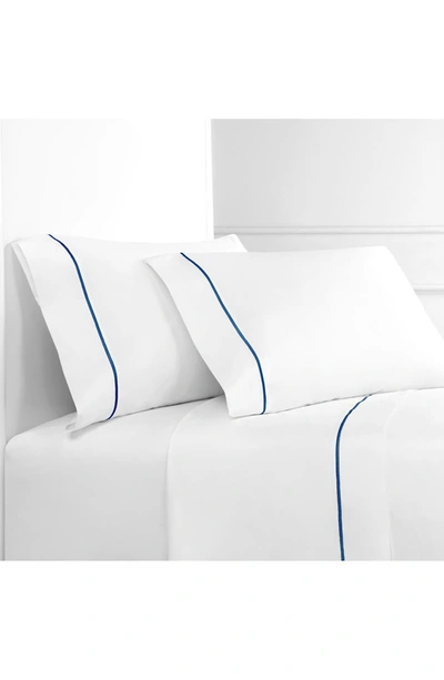 Melange Percale Stripe Marrow 2-piece Duvet Set In Navy
