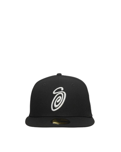 Stussy New Era Curly S 59fifty Fitted Cap In Black | ModeSens