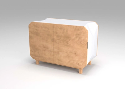 Model No. Maar Credenza W/plain Doors + Legs In White