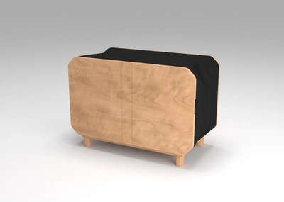 Model No. Maar Credenza W/plain Doors + Legs In Black