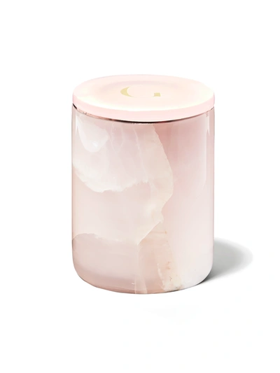 Gilded Body Pink Onyx Marble Candle In Gold