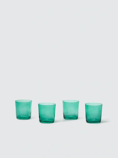 Aida Raw Water Glass, Set Of 4 In Green