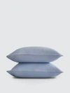 Sijo Luxe Weave Linen Pillowcase Set In Blue