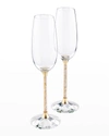 Swarovski Crystalline Toasting Flutes, Gold Tone, Set Of 2