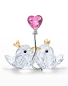 Swarovski Pink Heart Love Birds Decorative Object
