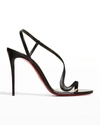 CHRISTIAN LOUBOUTIN ROSALIE LEATHER RED SOLE STILETTO SANDALS,PROD238740284
