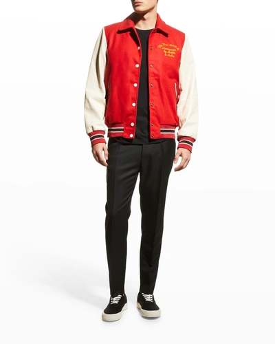 Scotch Soda Scotch And Soda Varsity Jacket With Chest Artwork In