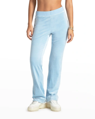 Juicy Couture Embellished Velour Track Pants In Frosted