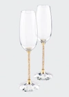 SWAROVSKI CRYSTALLINE GOLD-TONE TOASTING FLUTES, SET OF 2,PROD169730078