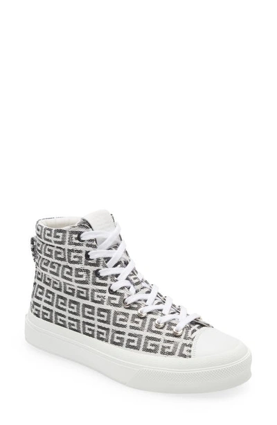 Givenchy City Sneakers In Black Polyester In White