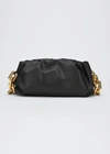 Bottega Veneta Medium Ruched Napa Chain Pouch Bag In Black/gold