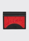 Christian Louboutin Kios Sneaker Sole Leather & Tpu Card Case In Loubi/foxy