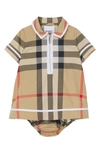 Burberry Kids' Baby Dress With Coulotte And Check Print In Beige