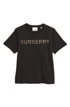 BURBERRY KIDS' EUGENE EMBROIDERED CHECK LOGO COTTON T-SHIRT,8047889