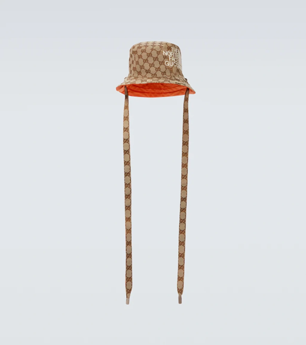 Gucci x the north face gg canvas bucket hat Gucci X The North Face Gg Canvas Hat - Beige | Editorialist main image 3