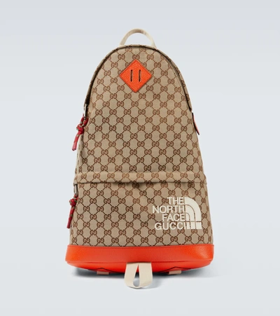 Gucci X The North Face Logo Backpack In Nude
