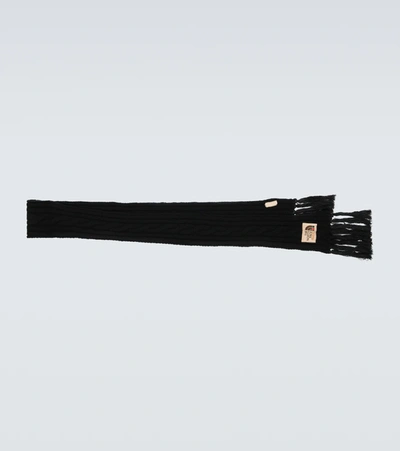 Gucci X The North Face Cable-knit Wool Scarf In Black