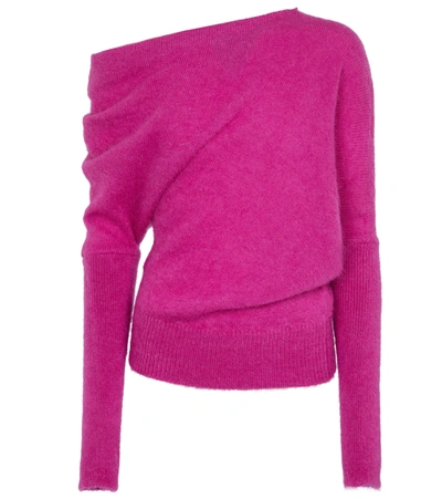 Tom Ford Asymmetric Sweater In Fuxia