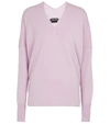 TOM FORD CASHMERE AND COTTON V-NECK SWEATER,P00621065